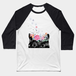 Cat peeking Baseball T-Shirt